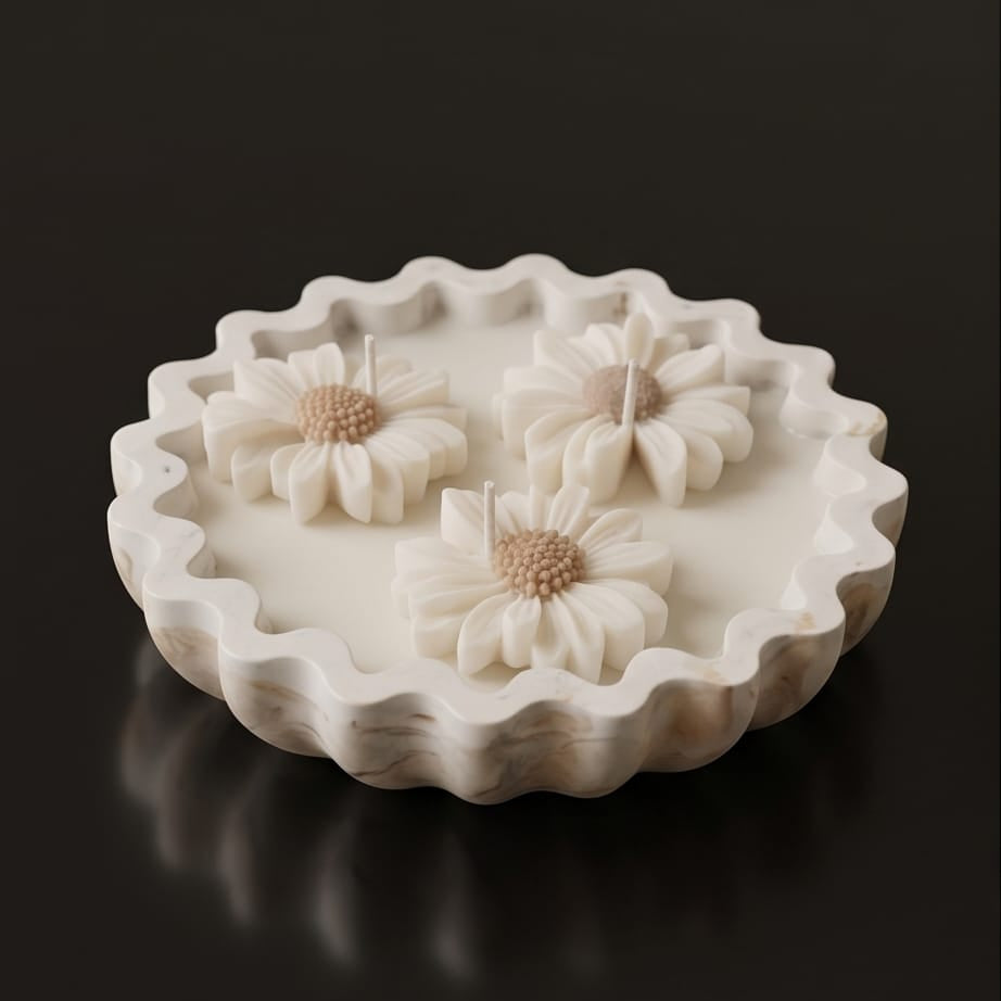 Floral Daisy Candle Bowl