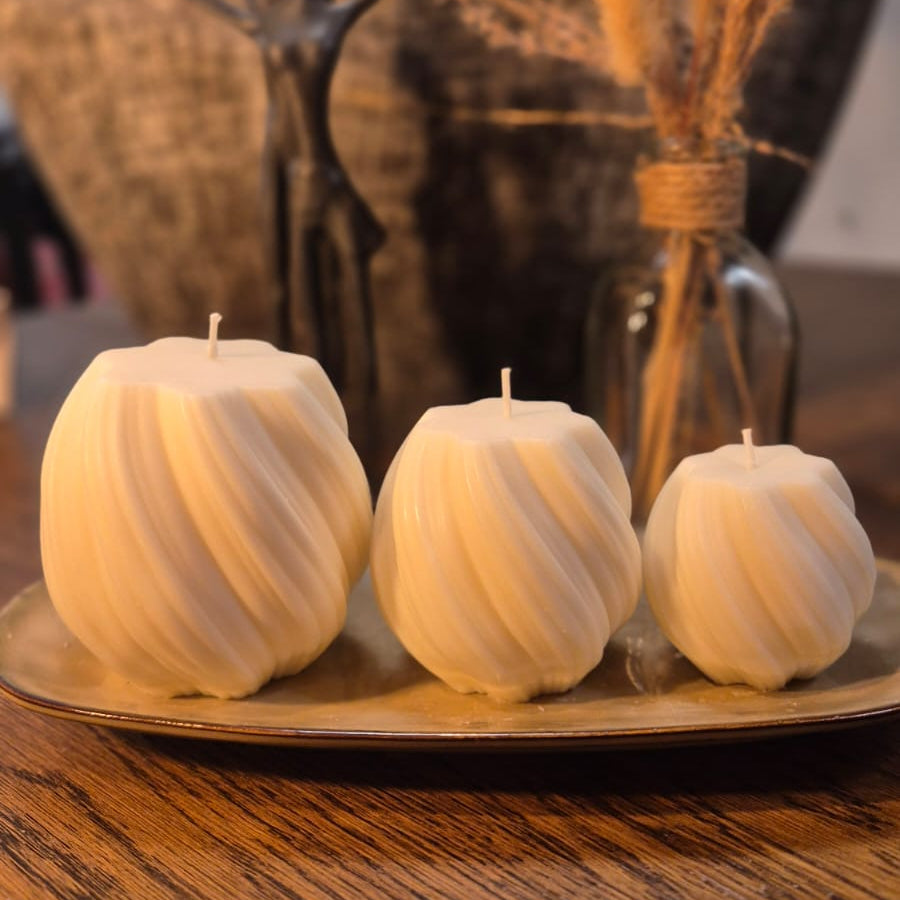 Swirl Candles Set - Soft Cotton