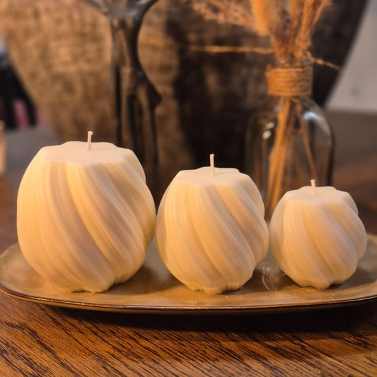 Swirl Candles Set - Soft Cotton