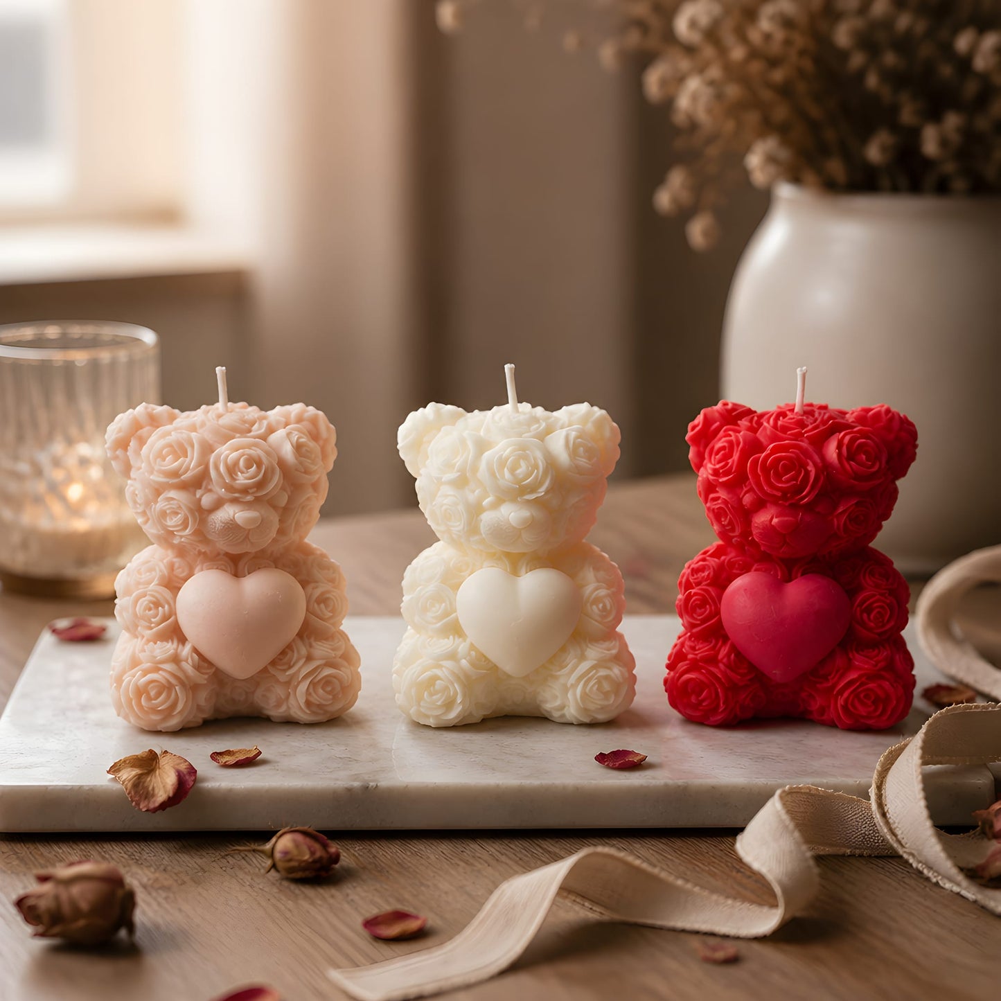 Teddy Candle Set – 3 Scents Collection