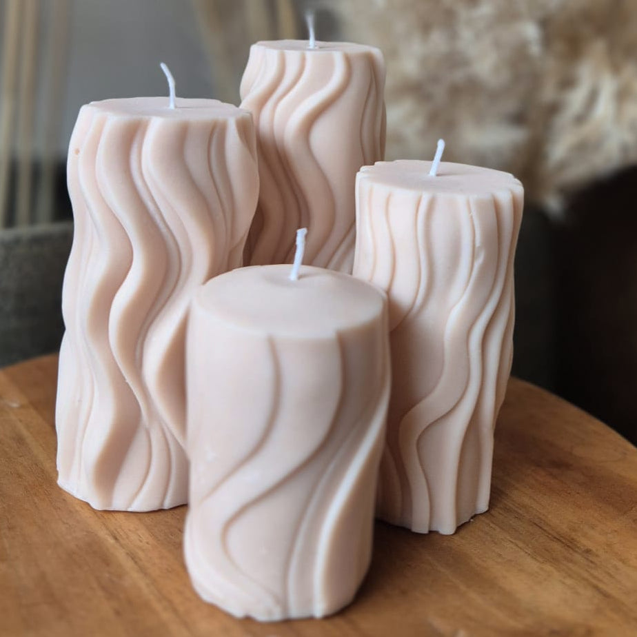 Cylinder Candle Set - Cinammon Vanilla Glow